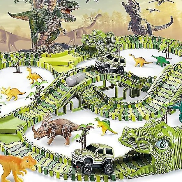 240 kpl Dinosaur leluja, Dinosaur leluja Kilparadaleikkisetti pojille ja tytöille lahjat