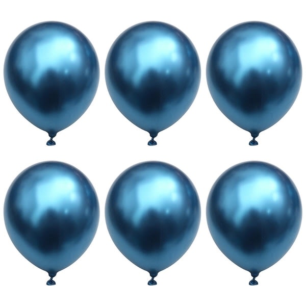 50 stk 12 tommers lateks metalliske ballonger Tykke dekorasjonsballonger Festrekvisita til bursdags bryllup Baby shower Fundraising Festival Blå(blå)