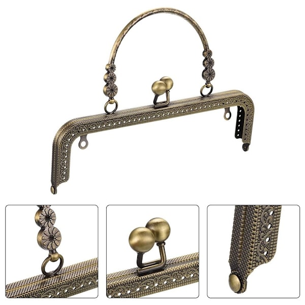 Håndtaske Ramme Kiss lock Håndtaske lås Ramme SØLV SILVER_xx silver silver