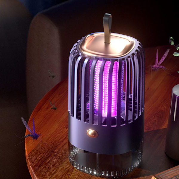 Lågbrus Lågstrålning USB Uppladdningsbar Hem Camping Multifunktionell Bärbar Myggdödare [Direktkontakt] (Grå) white plug-in model
