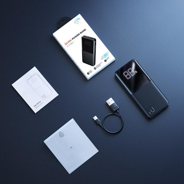 SiGN Super Charge LED Powerbank 10.000mAh, 22.5W - Sort 50