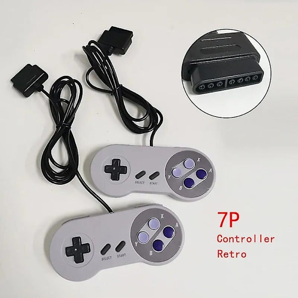 16-bitars universell trådbunden spelkontroll Klassiskt spelhandtag Gamepad Joysticks PC-videospel 7P-kontroll för Snes