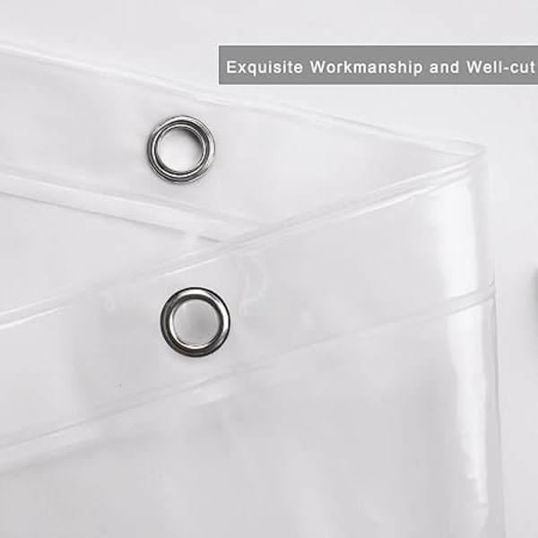 Ekstra lang transparent bruseforhæng 180x200cm, Transparent-WELLNGS