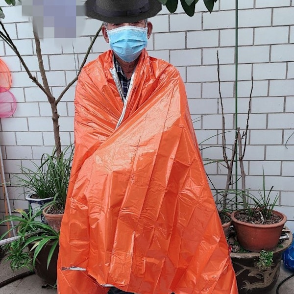 1x Vanntett Nødsøvnpose for Utendørs, Termisk, Camping, Overlevelse, Bivy Sack Orange