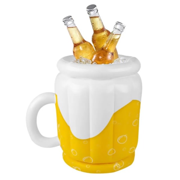 45cm PVC Inflatable Beer Bucket, Inflatable Drink Holder Bottle Holder Ice Bucket Wine Cooler for Pool Party/Beach Party Bucket