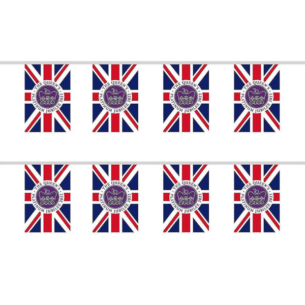 11 m 36 jalkaa Platinum Jubilee Bunting Banner Queen's 70th Union Jack Flag 40 Flags