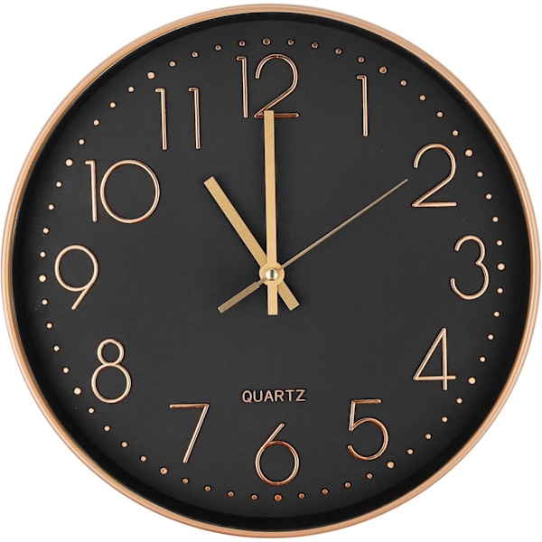 Modern Silent Quartz wall clock 30cm, oversized numbers round wall