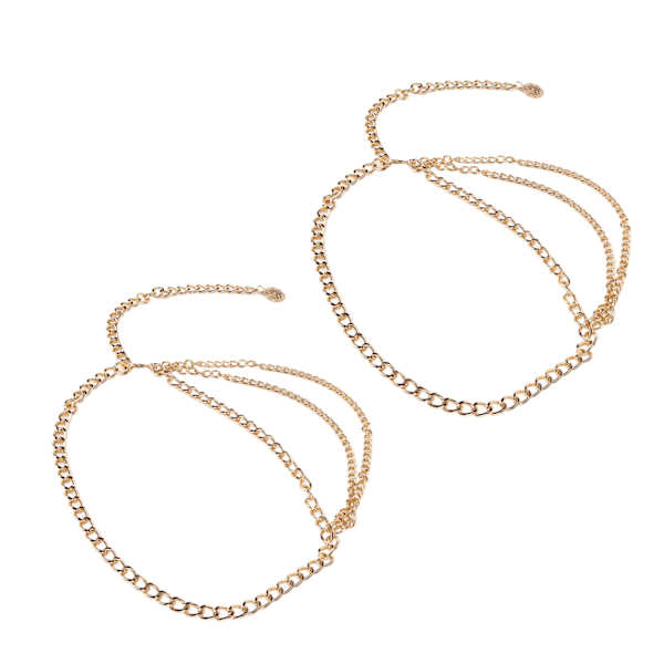 2 stk. Gullkjede Belte 112cm Lang Justerbar med Hummerskålås Polert Legering Magebelte for Fest Cosplay Bryllup