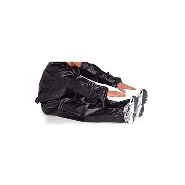 Sauna träningskläder - tjock svart pvc15 siden - XXL