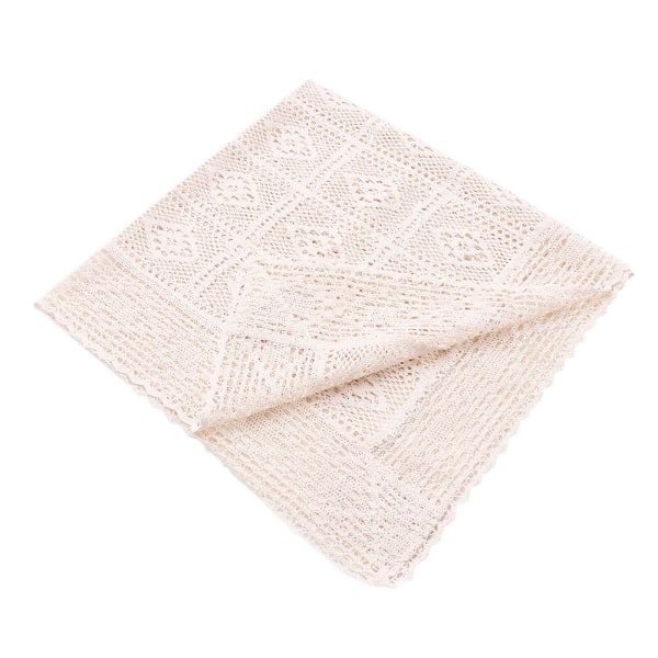 1 stk Ins Hollow Crochet duk Country Simple Lace Design duk (90x90cm) (90x90cm, beige)