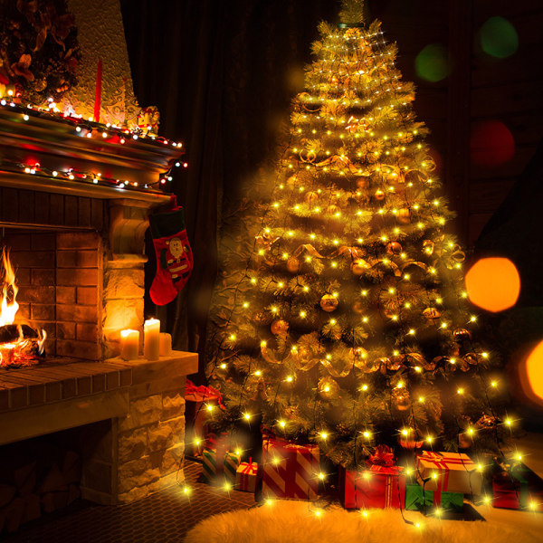 Juletræslys med ring, juletræ indendørs