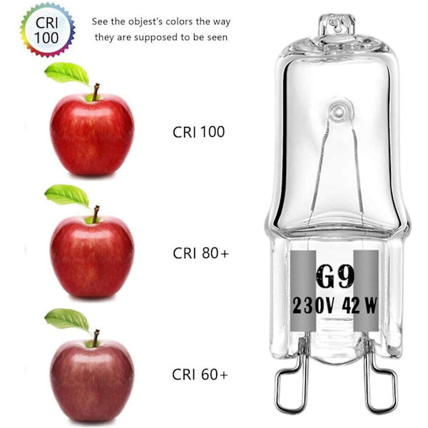 10 st G9 230V 42W Dimbara 370 Lumen C-klassade Halogenlampor