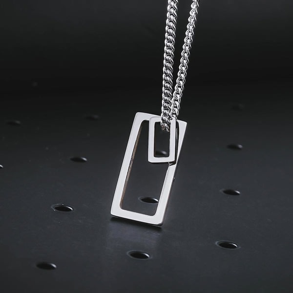 1 st Halsband i rostfritt stål Dekorativt halsband Geometriska halstillbehör (silver) (2,5x1,25 cm, silver)