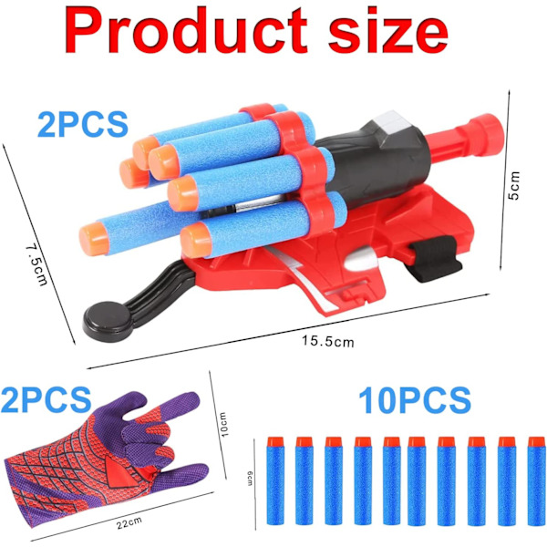 Spiderman Throwing Glove, 2 Set Kids Plastic Cosplay Glove, Hero Throwing Wrist Wrist Toys Kids Funny Educational Toys for Cosplay Party
