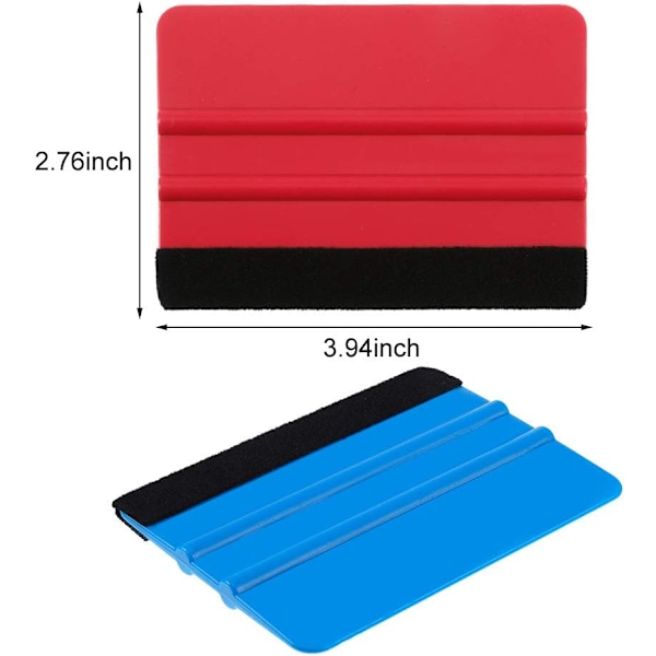 12 kpl Huopa-reunaiset Squeegee-auton verhoilutyökalusarjat, 4 tuuman huopa-squeegee-levittäjätyökalu
