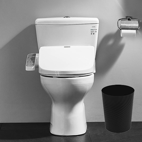 Plast liten papperskorg, sopkorg för badrum, tvättstuga, kök, kontor, barnrum, sovsalar, (svart, 1,8 gallon)