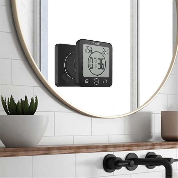 Badrumsklocka, digital LCD-duschklocka Alarm Vattentät temperatur--