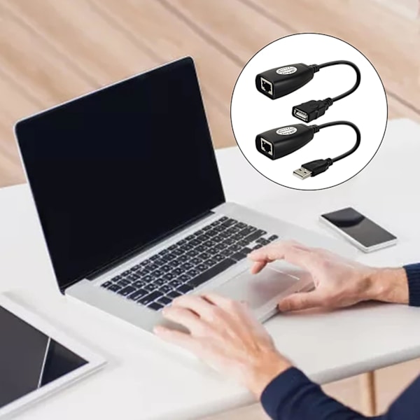 Usb till Rj45 förlängningsadapter över Rj45 Ethernet Lan Splitter-kabel Usb