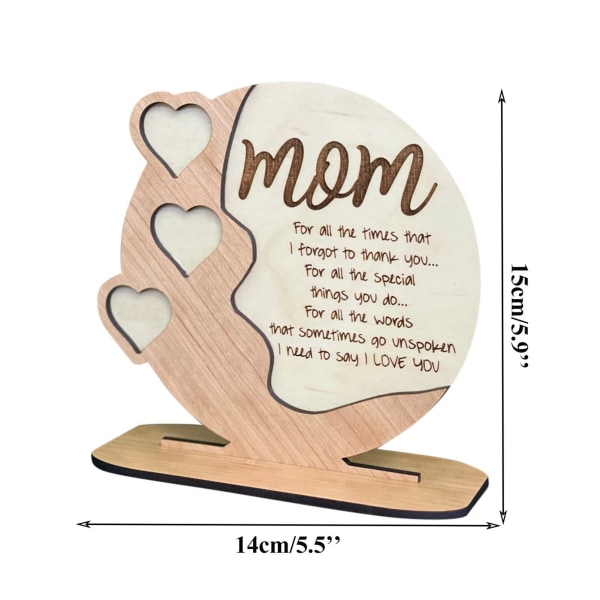 Mors dags fødselsdagsgaver til mor fra datter søn Håndlavet træplade Wooden Model