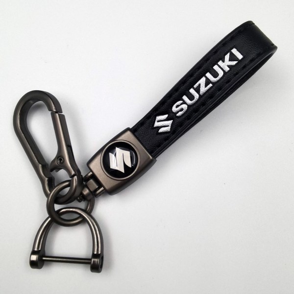 Car Leather Cykel Nyckelring Metall Finish | Kraftig nyckelring | Nyckelring Och Krokbeslag Silver Hårdvara Silver Hardware Suzuki