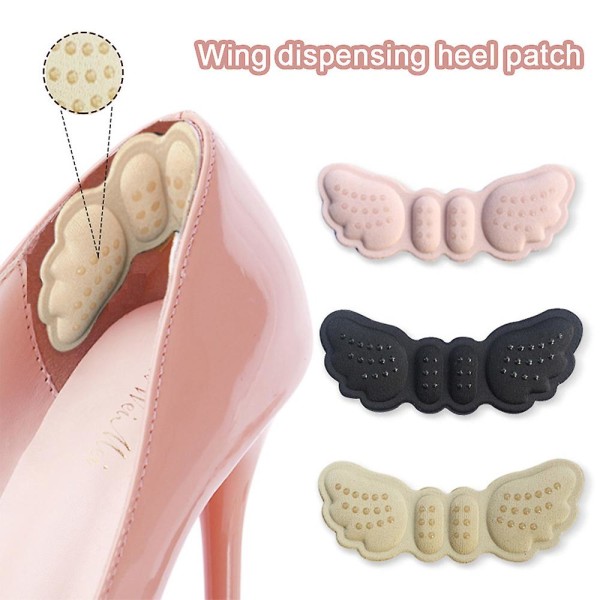 Women High Heel Insole Cushion Pad Butterfly Stiky Foot Heel Protector Liner Grips Pad（3pc）