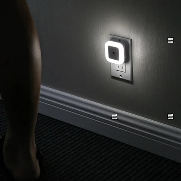 6-pack LED-nattlampa med skymningssensor för hall, trappor, badrum, kök, sovrum, barnkammare, barnrum, dagsljusvitt