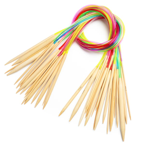 N047 - Set med 18 rundstickor 40 cm i finaste bambu