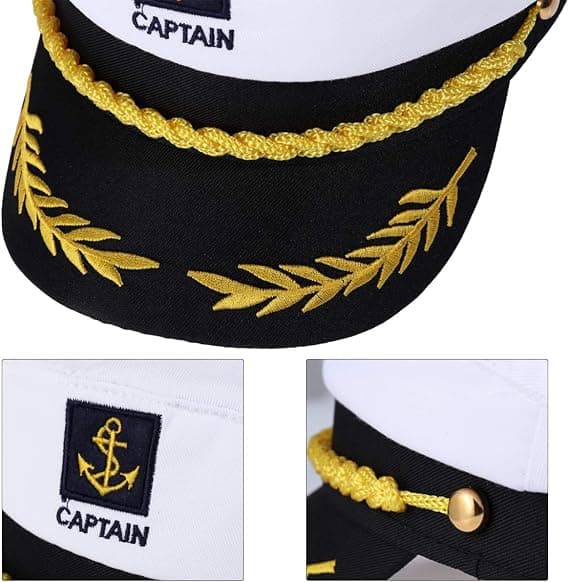 Yachtkapteinhatt for Voksne Skipsskippere - Admiralhatt for Menn, Kvinner og Barn