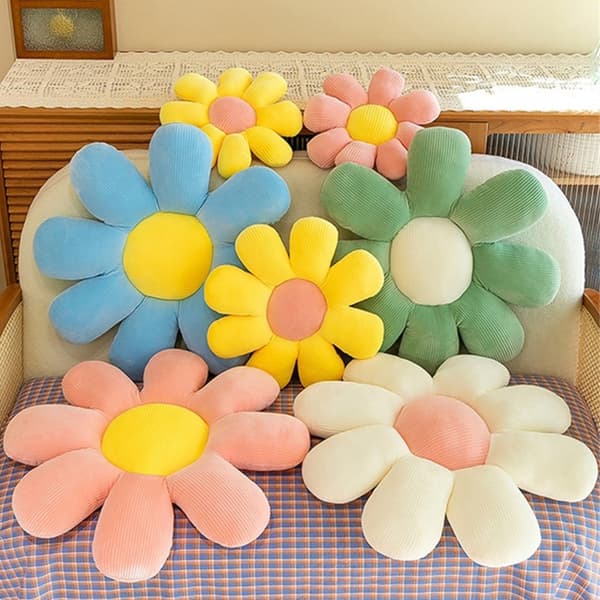 Daisy Kudde Fylld Soffa Kasta Stol Kudde av Sun Flo White/32CM