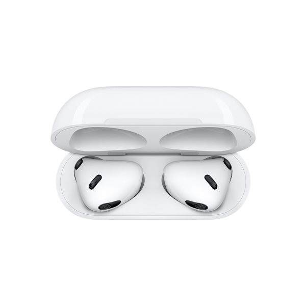 AirPods TWS Bluetooth-øretelefoner med Lightning-etui, understøtter trådløs opladning.