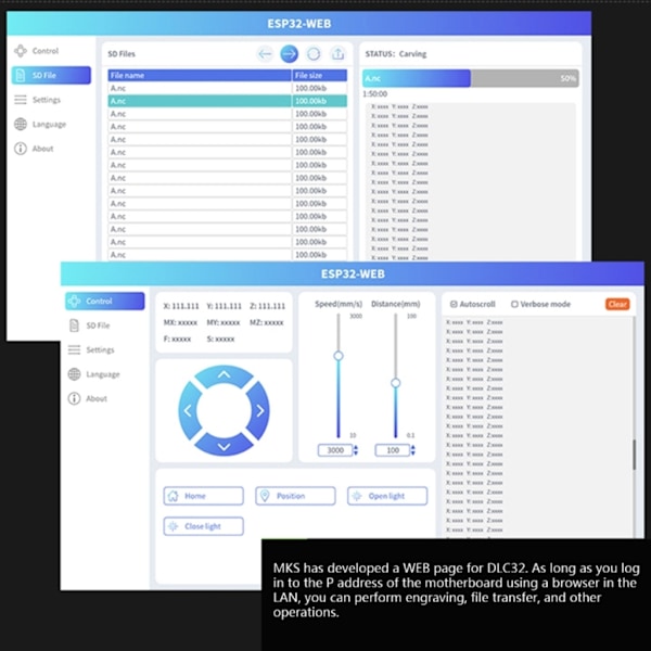 Makerbase MKS DLC32 V2.1 CNC Emolevy GRBL 32-bitt Offline Ohjain TS35-R Kosketusnäyttö LCD 3D-Kaivertimelle