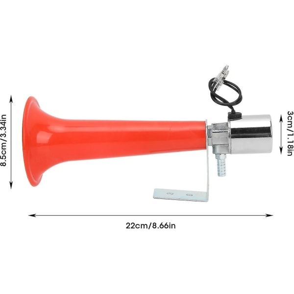 Universal tyrkisk fløjte, 12v 24v lastbil lufthorn 180db rød horn formål 12v/24v campingvogn tryk biler SUV'er motorcykler tyrkisk fløjte