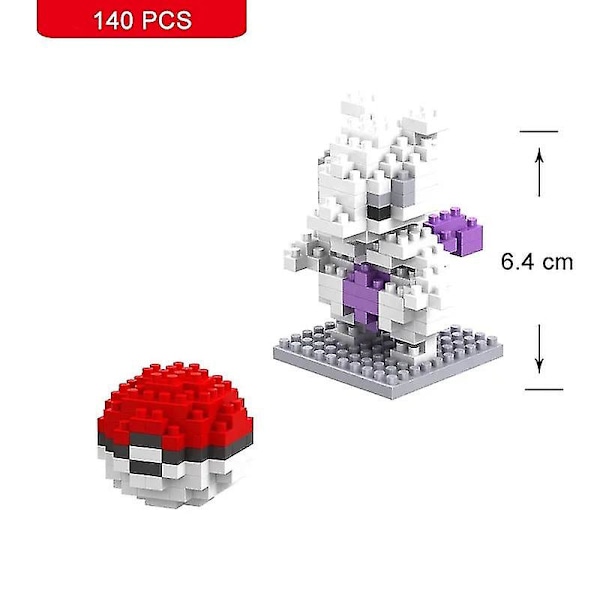 Nano Blocks Små Byggklossar Pikachu Tegelmodell Pedagogiska Leksaker För Barn Födelsedag Tegelklossar Mewtwo