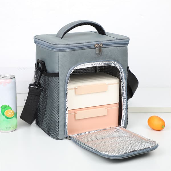 Stor crossbody lunsjveske (mørkegrå)
