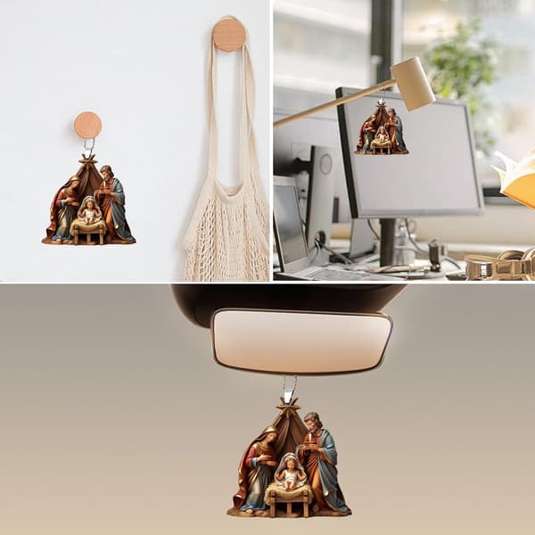 Julkrubbahänge, julgransdekoration | Julkrubba Julkrubba Ornament, 3D Akryl Julkrubba Julkrubba Ornament B