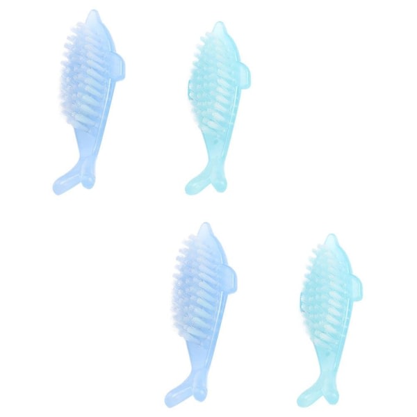 4 stk delfinformede neglebørster Maincure Tools neglebørster (tilfeldig farge) (12,5x5 cm, tilfeldig farge)