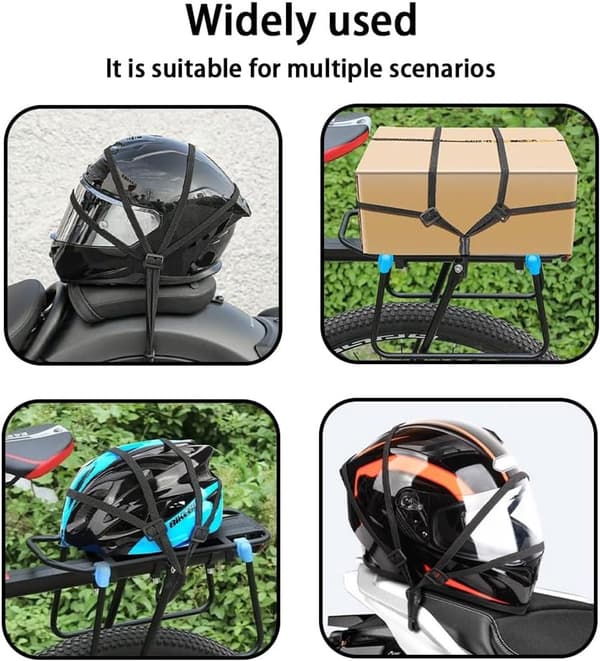 Quick Tie Stropper 2 stk. Genanvendelige Elastiksnore til Cykel Motorcykel Hjelm Bagagebærer 60cm Sort