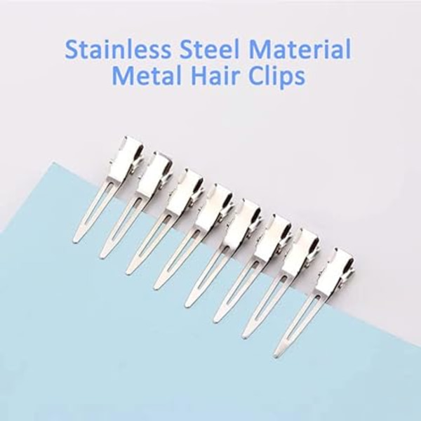 60 kpl alligaattoripinnit, Gingbiss 4,5 cm hopeiset metalliset hiusklipsit säilytyslaatikolla, alligaattori twist hiusklipsit_xx F