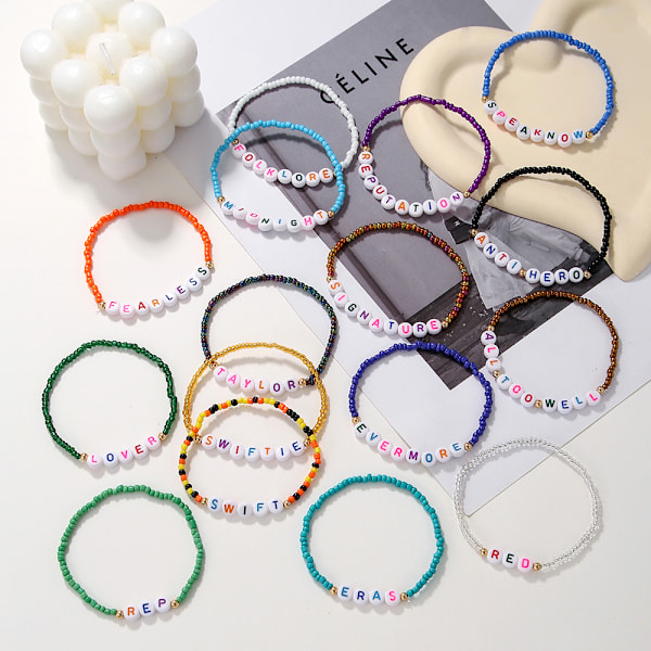 16 st Taylor Swift Armband Bohemisk Pärl Armband Set