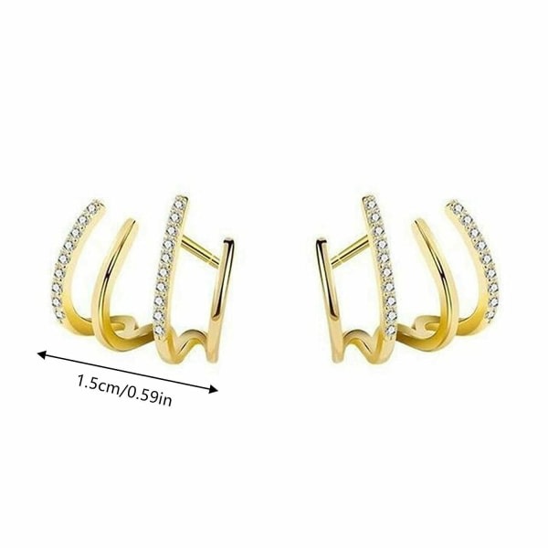 1 par rhinestone nål stud øredobber skinnende fire klør øredobber Geometriske smykker gaver for kvinner gull