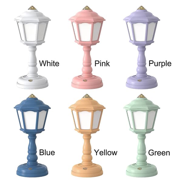 Gatelampeformet Skrivebordslampe Oppladbar Leselampe Nattlys