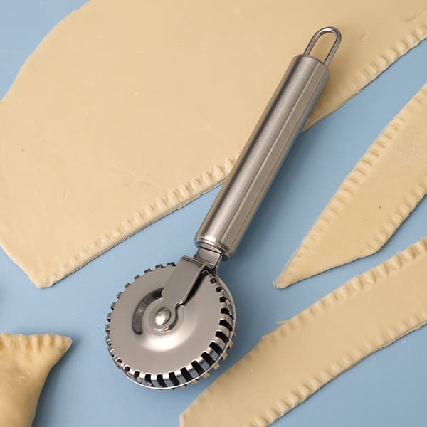 Blomsterrullepresse i rustfritt stål, teksturert blondekutter for baking og paifyll