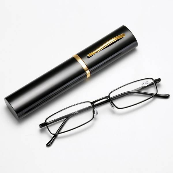Læsebriller Pen clip Etui SVART STYRKE 100 STYRKE Sort Black Strength 100-Strength 100