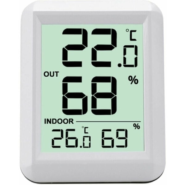 GTA digitalt termometer Hygrometer Innendørs Utendørs Hygrometer Termometer Rom- og fuktighetsmåler 100M Area Monitor Stor LCD-skjerm