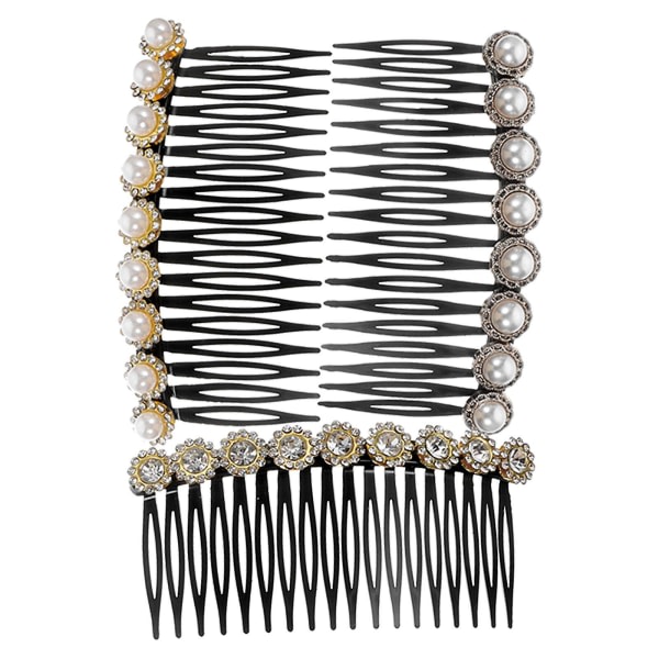 stk Pearl hår kammer Rhinestone hår kam dekorativ side kam for hår kvinner for hår (9,6x4,5cm)