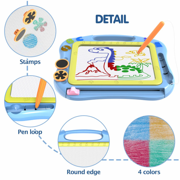 Doodle Girls Legetøj Alder 2 3 4, Magnetisk Doodle Board til Piger Fødselsdagsgave til 2-4 Årige Piger 2 3 4 Årige Børn Gaver blå