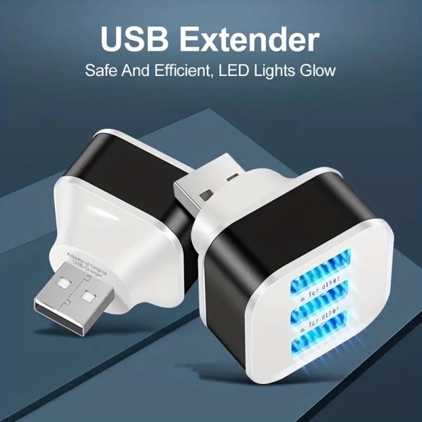 Ny høyhastighets 3-porters USB Charging 2.0 Hub Extension Desktop PC Adapter Ny