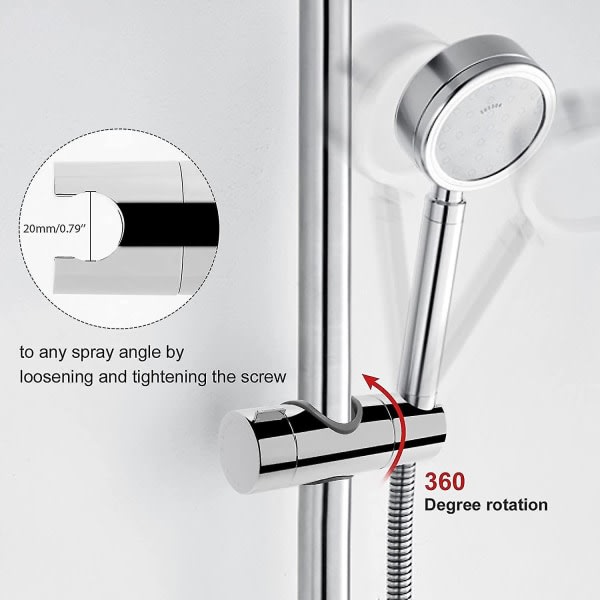 Säädettävä liukutanko suihkupään pidike, universal 18 25 mm suihkutanko, vaihtosuihkuteline kylpyhuoneeseen