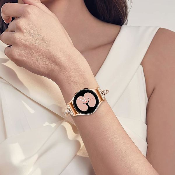 Metallinen ranneke Samsung Galaxy Watch 6 40mm 44mm -kelloon, kuparinvärinen ranneke liittimellä_xx Rose Gold