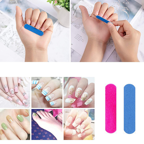 Mini Nagelfilar, 100-pack 2 tum Engångs Dubbelsidig Smärgel